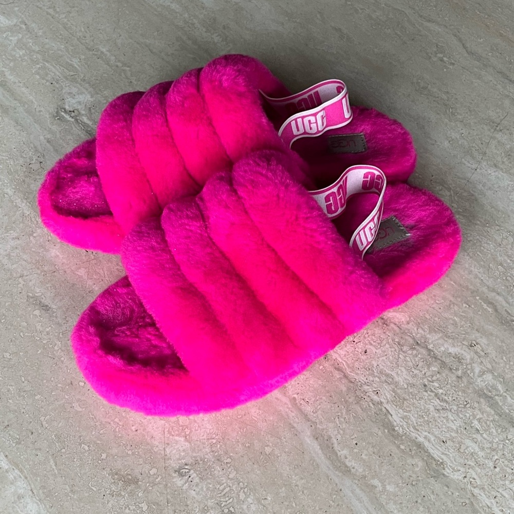 Neon Pink Ugg Slippers